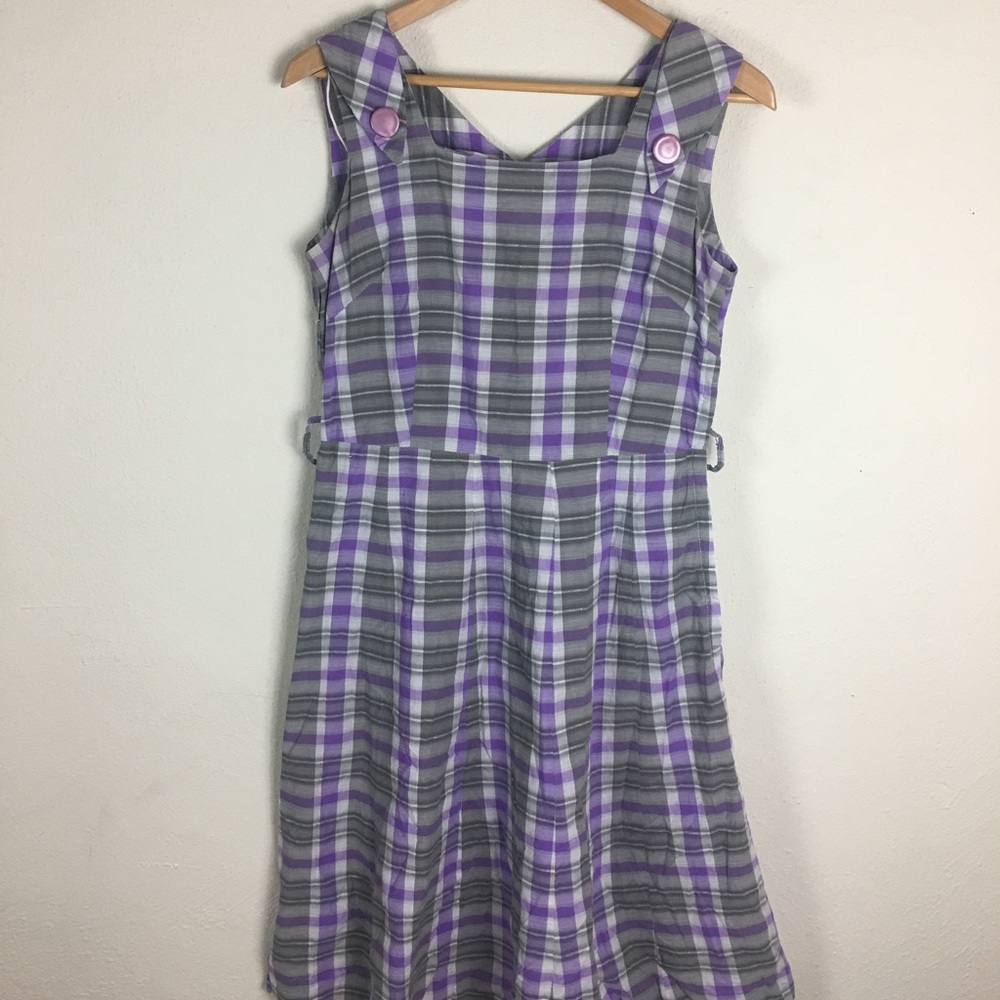 Vintage 50s-60s Plaid Cotton Summer Dress